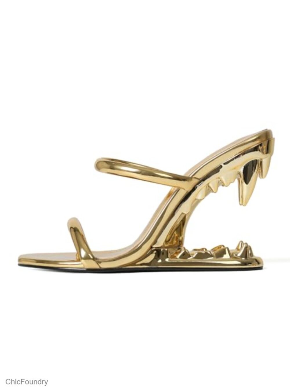 Wedge Sandals for Women Strappy Heels Shark Teeth Slingback Open Toe
